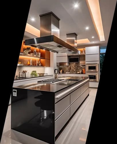 Light luxury kitchen island with pendant lights