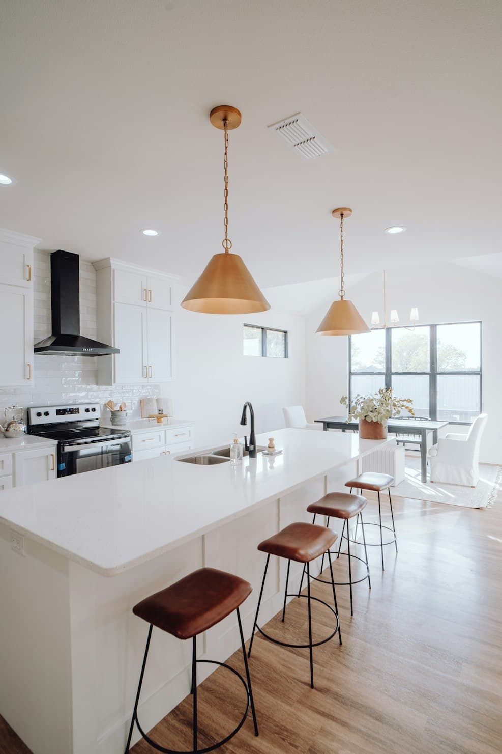Open-plan architectural living space with natural light